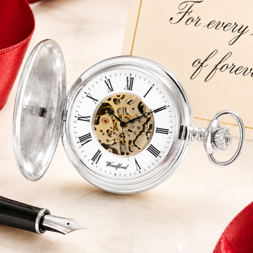 Full Hunter Sterling Silver Mechanical Pocket Watch