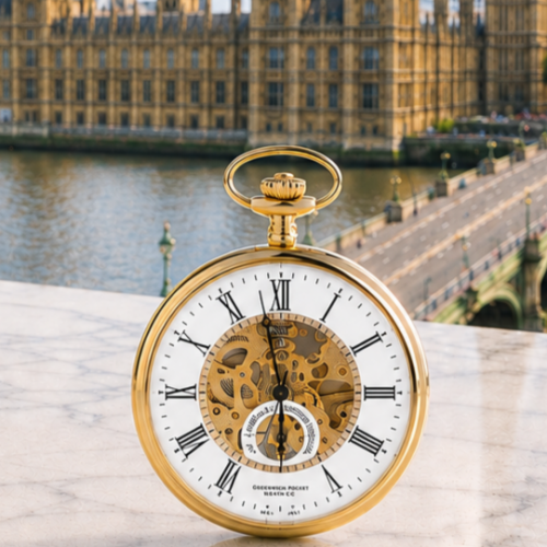 The Eltham - Gold Mechanical Open Face Pocket Watch