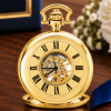 Gold Plated Mechanical Double Half Hunter Masonic Pocket Watch