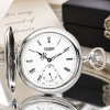 Sterling Silver Half Hunter Hand Driven Mechanical Pocket Watch