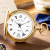 Masonic Gold Plated Full Hunter Quartz Pocket Watch