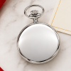 Chrome Plated Swiss Quartz Half Hunter Pocket Watch