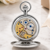 Chrome Double Hunter Mechanical Pocket Watch