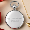 Chrome Plated Mechanical Half Hunter Pocket Watch with Skeletal Display