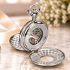 Heritage Chrome Half Double Hunter Mechanical Pocket Watch