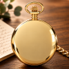 Open Face Gold Plated Quartz Pocket Watch