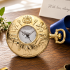 Gold Masonic Half Hunter Pocket Watch Quartz
