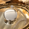 Gents Classic Style Pocket Watch And Leather Case