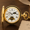 Gold Plated Mechanical Half Hunter Pocket Watch
