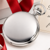 Polished Chrome Plated Double Hunter Mechanical Pocket Watch