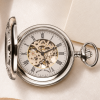 Half Hunter Chrome Plated Mechanical Pocket Watch
