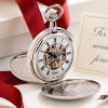 Polished Chrome Plated Double Hunter Mechanical Pocket Watch