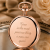 Rose Gold Plated Double Hunter Skeleton Mechanical Pocket Watch