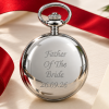 Chrome Plated Full Hunter Quartz Pocket Watch with Roman Numerals