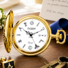 Gold Masonic Half Hunter Pocket Watch Quartz