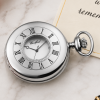 Chrome Plated Swiss Quartz Half Hunter Pocket Watch