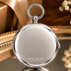 Chrome Plated Dual Time Slim Quartz Pocket Watch
