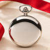 Chrome Plated Full Hunter Quartz Pocket Watch with Roman Numerals