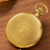Gold Plated 17 Jewel Mechanical Full Hunter Pocket Watch Stippled Pattern