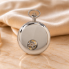 Chrome Double Half Hunter Skeleton Pocket Watch
