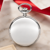 Chrome Plated Full Hunter Mechanical Pocket Watch With Chain