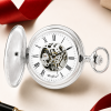Sterling Silver Hallmarked Skeleton Full Hunter Pocket Watch