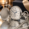 White Sunburst Full Hunter Mechanical Pocket Watch
