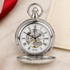 Chrome Plated 17 Jewel Mechanical Full Hunter Pocket Watch