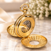 Heritage Gold Plated Mechanical Double Half Hunter Pocket Watch