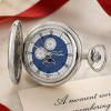 Chrome Plated Half Hunter Moondial Pocket Watch