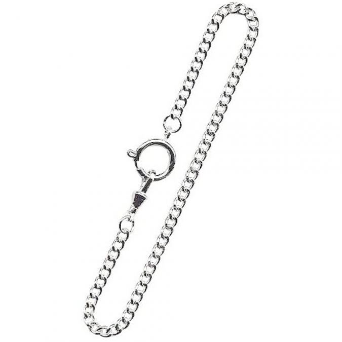 Sterling Silver Bolt Ring Pocket Watch Chain