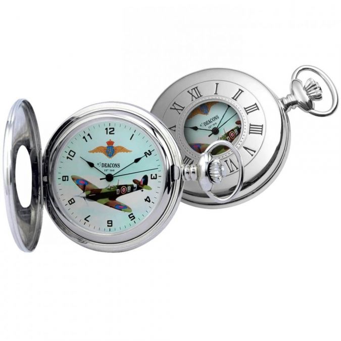 Half Hunter Supermarine Spitfire Mark V Mechanical Pocket Watch