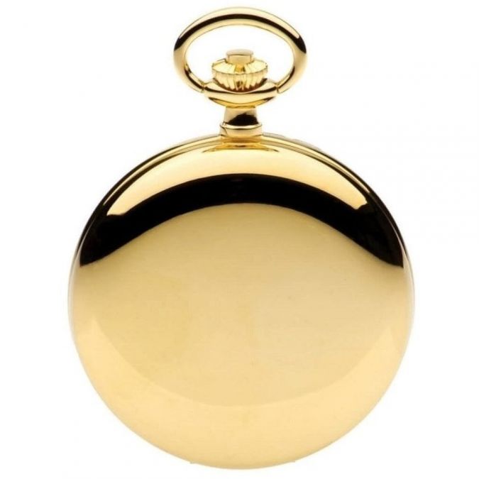 Gold Plated Double Hunter Dual Dial Moondial Pocket Watch