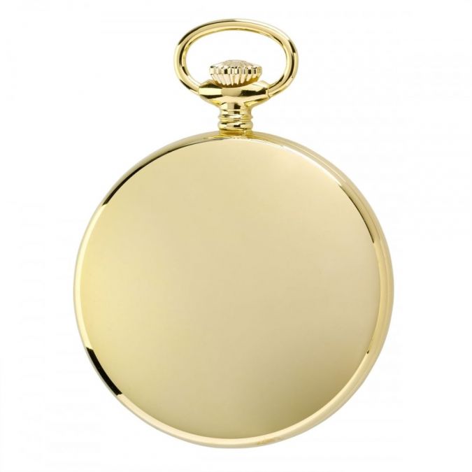 Open Face Quartz Gold Plated Pocket Watch