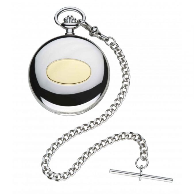 Gents Classic Style Pocket Watch And Leather Case