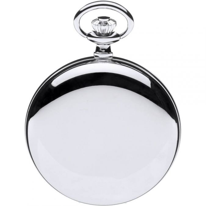 Chrome Plated Mechanical Half Hunter Pocket Watch