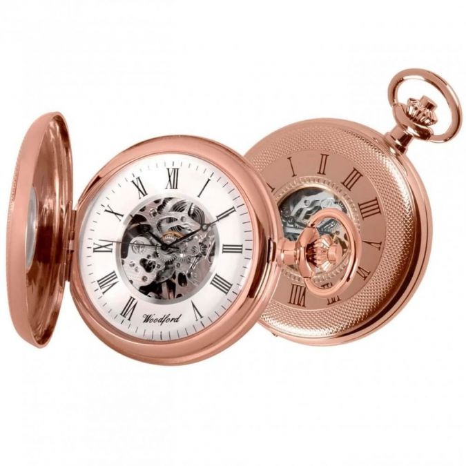 Mechanical Rose Gold Half Hunter Pocket Watch