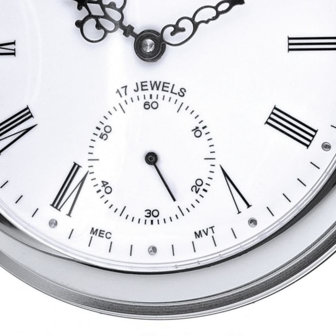 Chrome Plated Mechanical Half Hunter Pocket Watch