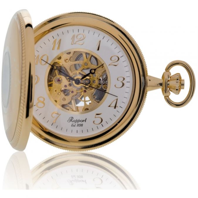 Gold Plated Mechanical Double Half Hunter