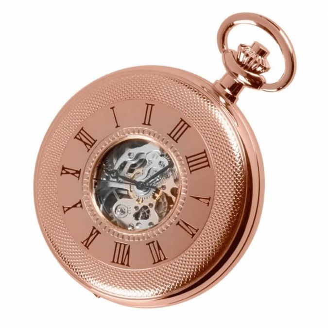 Mechanical Rose Gold Half Hunter Pocket Watch