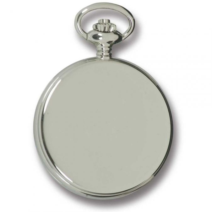 Silver Tone Polished Full Hunter 17 Jewel Mechanical Pocket Watch