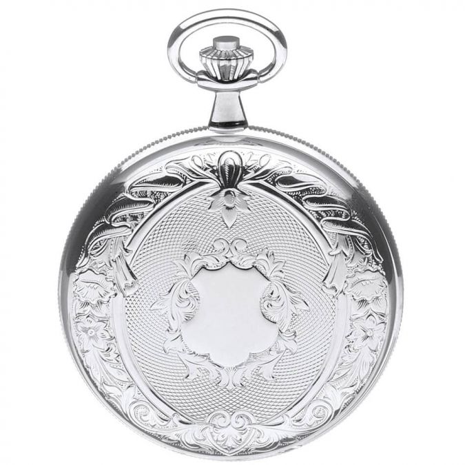 Chrome Double Hunter Mechanical Pocket Watch