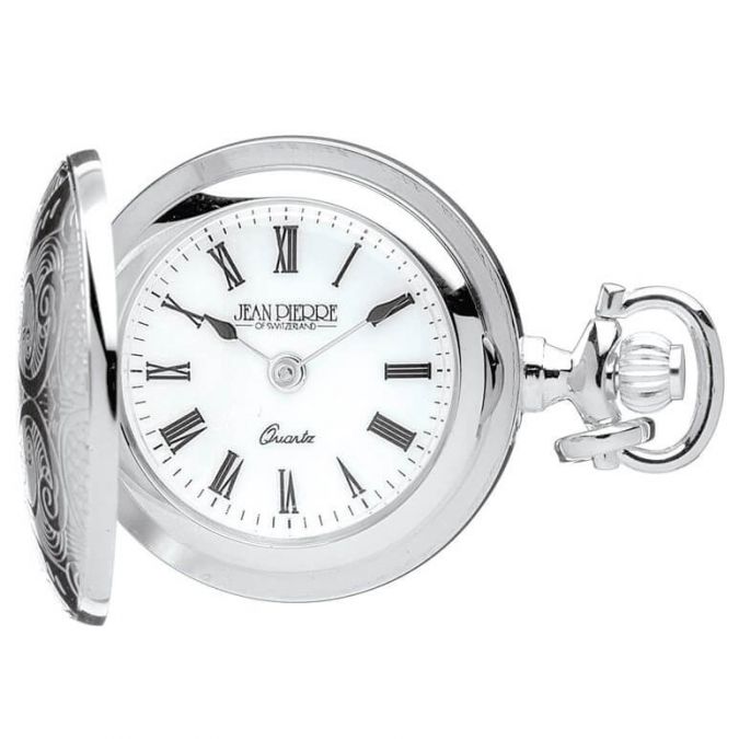Womens Sterling Silver Pendant Watch With Engravable Shield