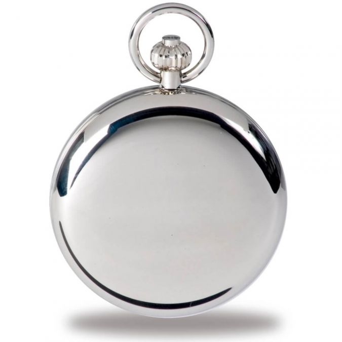 Open Face Quartz Pocket Watch With Date Window