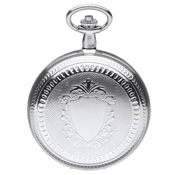 Chrome Plated Mechanical Double Hunter Pocket Watch