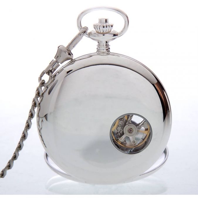 The Beaulieu - Sterling Silver Heartbeat Double Hunter Pocket Watch