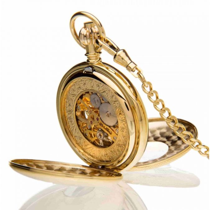 The Richmond - Gold Mechanical Double Half Hunter Pocket Watch