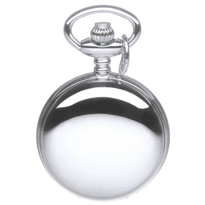 Silver Plated Full Hunter Quartz Pendant Necklace Watch
