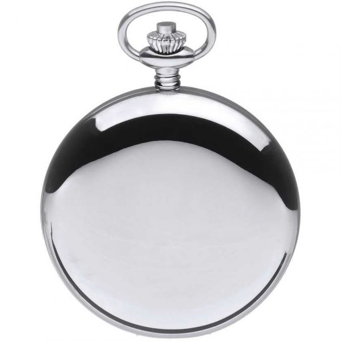 Chrome Plated 17 Jewel Mechanical Full Hunter Pocket Watch