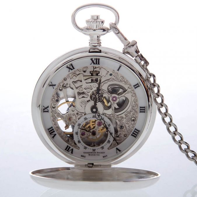 The Beaulieu - Sterling Silver Heartbeat Double Hunter Pocket Watch